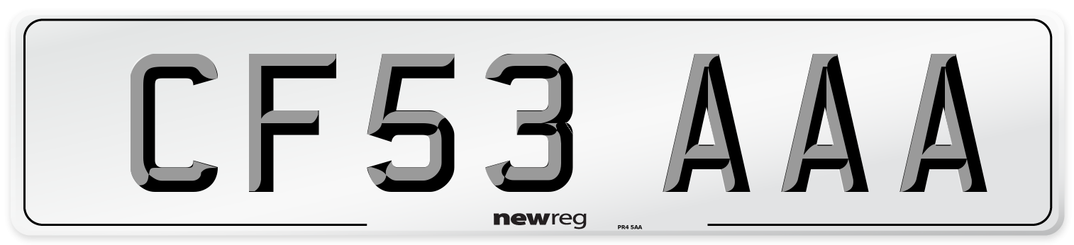 CF53 AAA Number Plate from New Reg